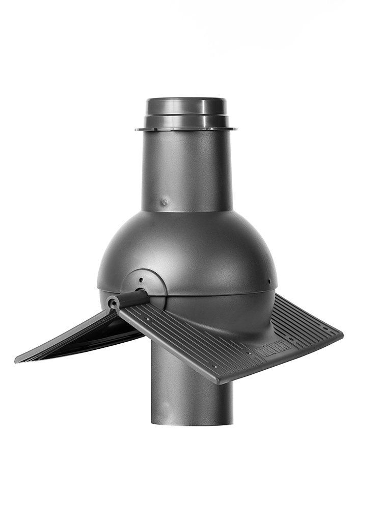 Выход канализации коньковый KROVENT Pipe-cone RAL 7024 серый.
