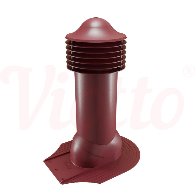 Труба вентиляционная Viotto D-110 H-550 для мягкой кровли при монтаже RAL 3005 утепленная