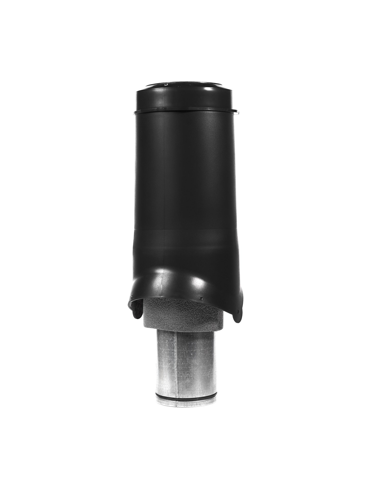 Выход вентиляции KROVENT Pipe VT IS 125х500 изолированный RAL 9005 черный.