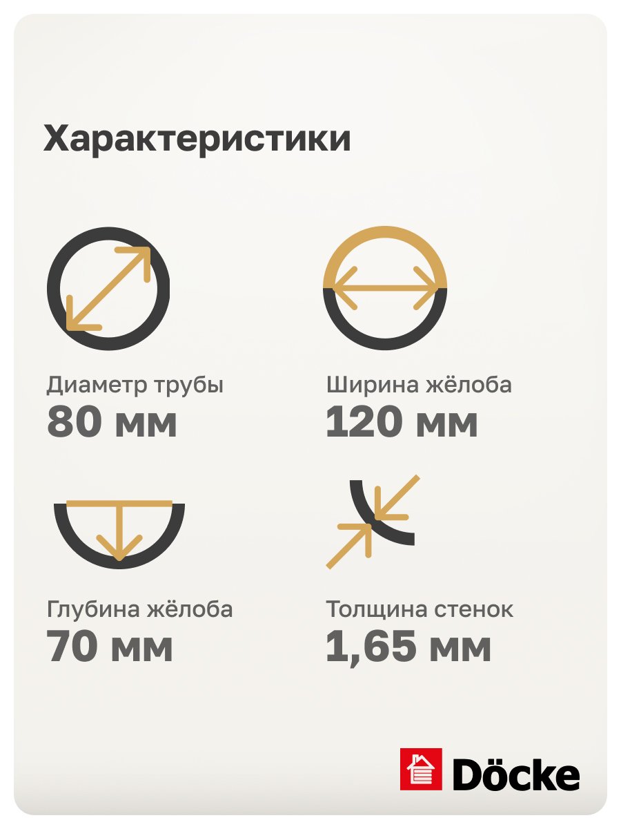 Комплект пластиковой водосточной системы Docke КОМФОРТ 9х3 (светло-коричневый)