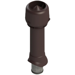 Выход вентиляционный Татполимер D125 125х160х700 ТР-85 с электро вентилятором коричневый